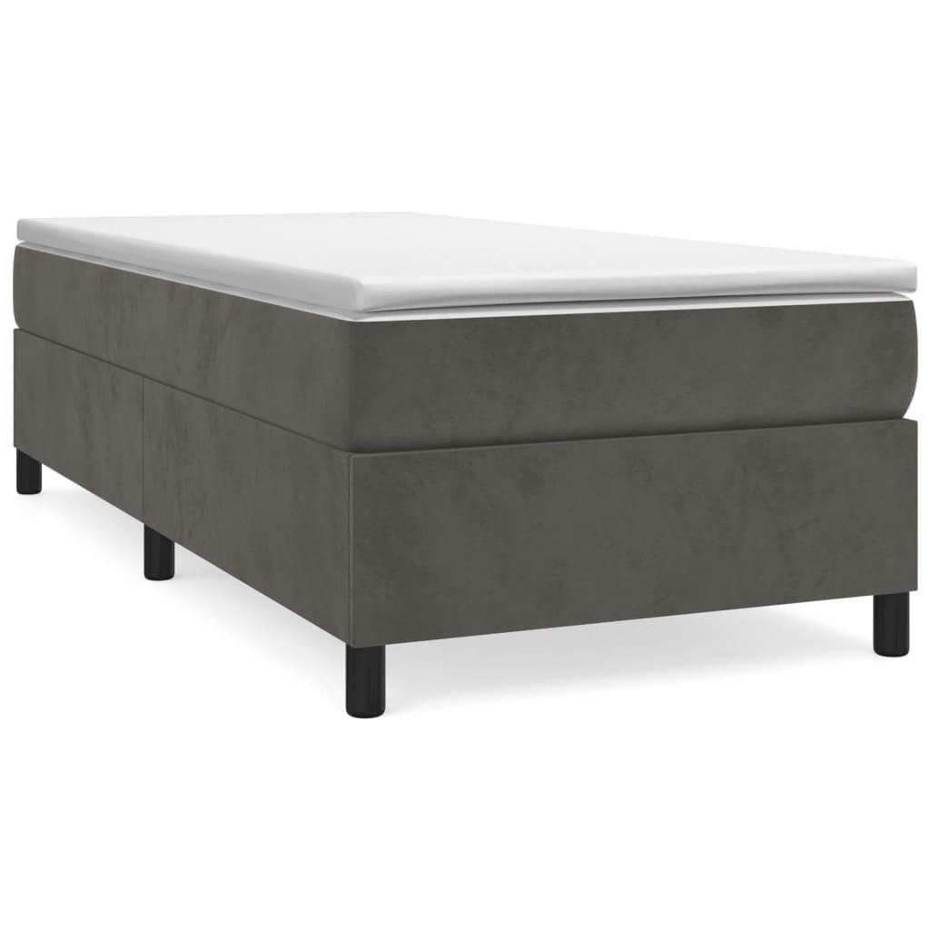 BETTGESTELL Dunkelgrau 100/200 Cm Samt - Grau, Holzwerkstoff (100/200cm) - vidaXL