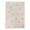 KURZFLOR-TEPPICH Beige 140/200 cm Dardere - Pink/Beige, Textil (140/200cm) - Beliani