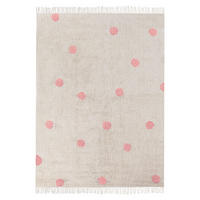KURZFLOR-TEPPICH Beige 140/200 cm Dardere - Pink/Beige, Textil (140/200cm) - Beliani