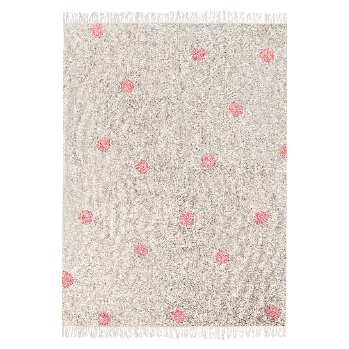 KURZFLOR-TEPPICH Beige 140/200 cm Dardere - Pink/Beige, Textil (140/200cm) - Beliani