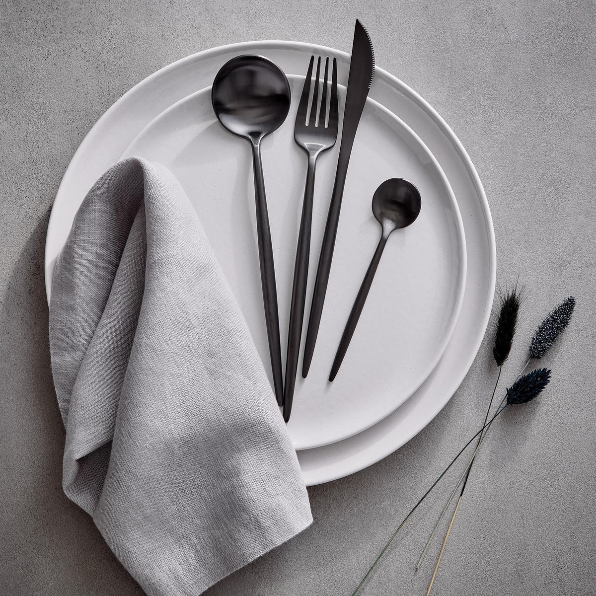 BESTECK-SET (4-tlg.) Stiletto - Schwarz, Metall - Butlers