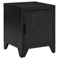 NACHTTISCH, mit verstellbarem Regal, Tür, Metall, Schwarz, 50 x 40 x 47,5 cm - Schwarz, Metall (40/50/40cm) - HOMCOM