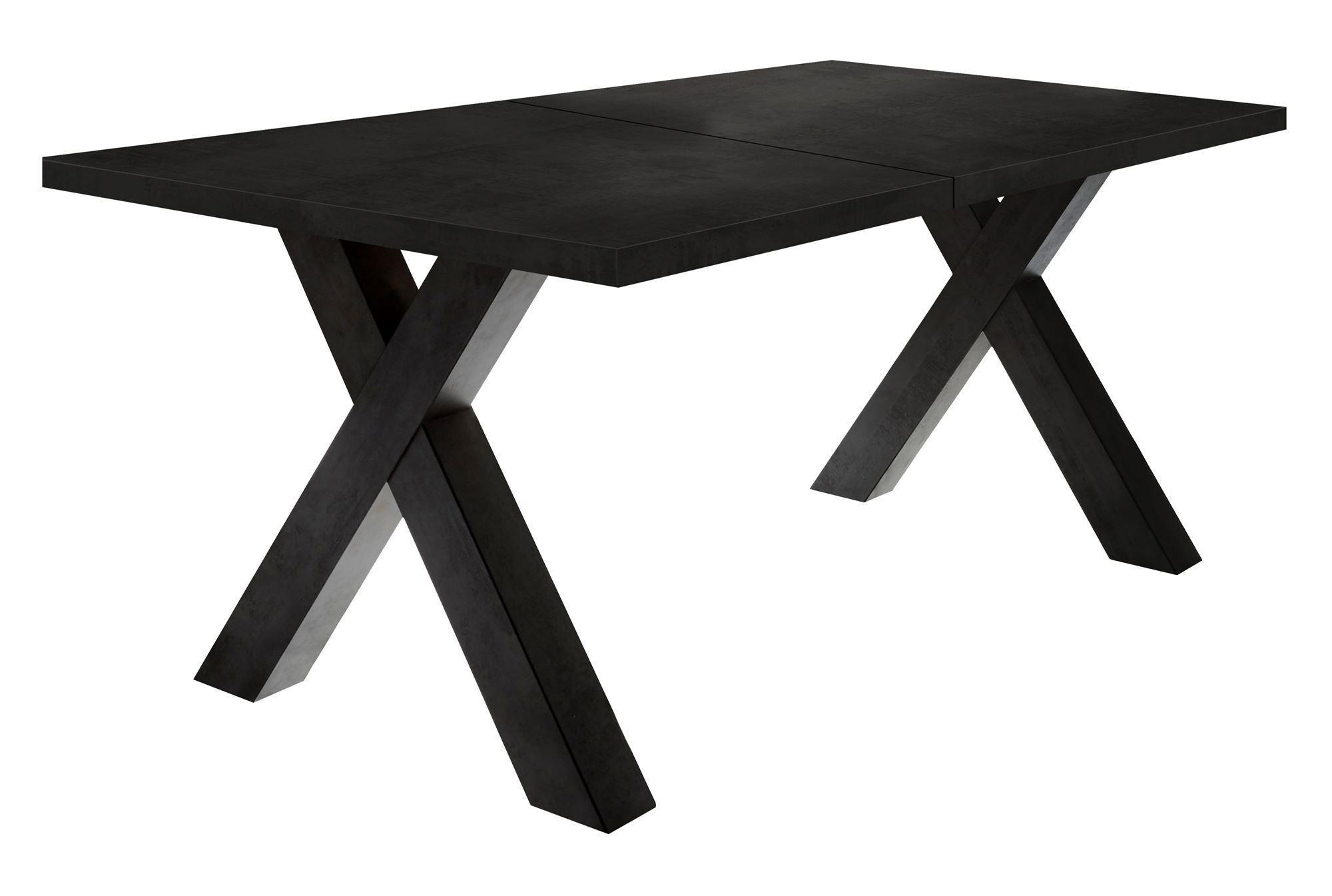 ESSTISCH ausziehbar Eike 7 140 x 90 x 75 Esszimmertisch Schwarzstahl - Schwarz, Holz (140/90/75cm) - 58aufmkessel