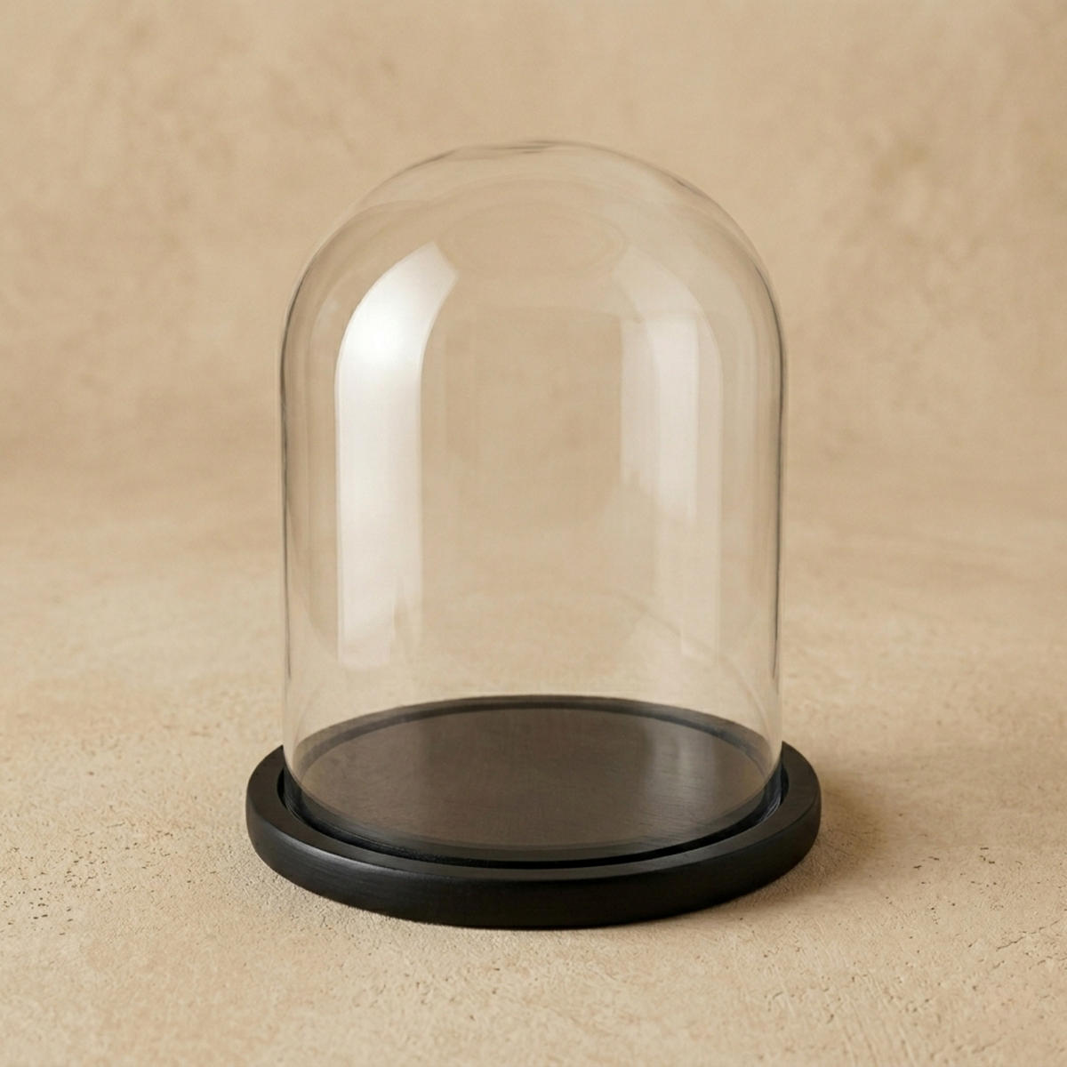 DEKOGLOCKE mit Glassturz Aura 23/23/30 cm - Schwarz, Glas (23/30/23cm) - SCENA LIVING