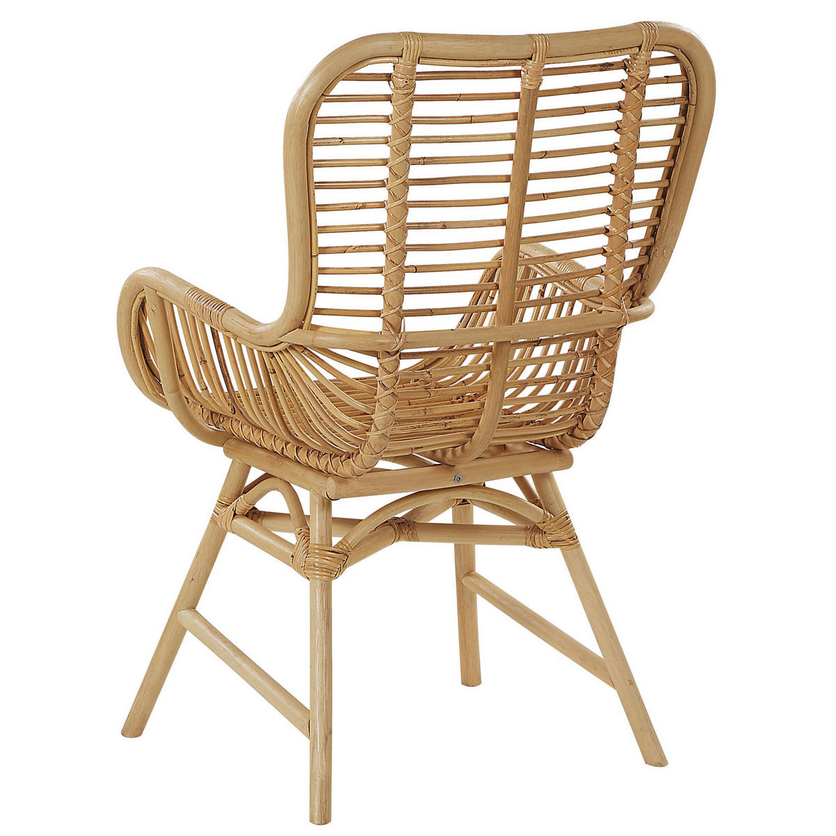 RATTANSTUHL Rattan Beige Togo - Beige, Naturmaterialien (61/96/52cm) - Beliani
