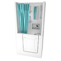 DUSCHE mit Sitzwanne und Tür S02D-TH-B-L - Weiß, Glas/Kunststoff (100/78/205cm) - AcquaVapore by Sandra Jentho