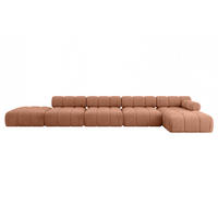 ECKSOFA modulares Sofa Lizur-L3 - 475x160x70 cm Apricot Velours - Koralle, Holzwerkstoff/Textil (475/160cm) - ALTDECOR
