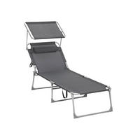 SONNENLIEGE GARTENLIEGE - Grau, Textil (200/38/71cm) - Hansiro