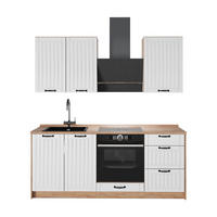 ENKELKÖK Fame-Line, Vitt hus på landet/Goldkraft ek, 190 cm, AP Oak - Vit/Honungsek, Träbaserade material (190/206.8/60cm) - Vicco