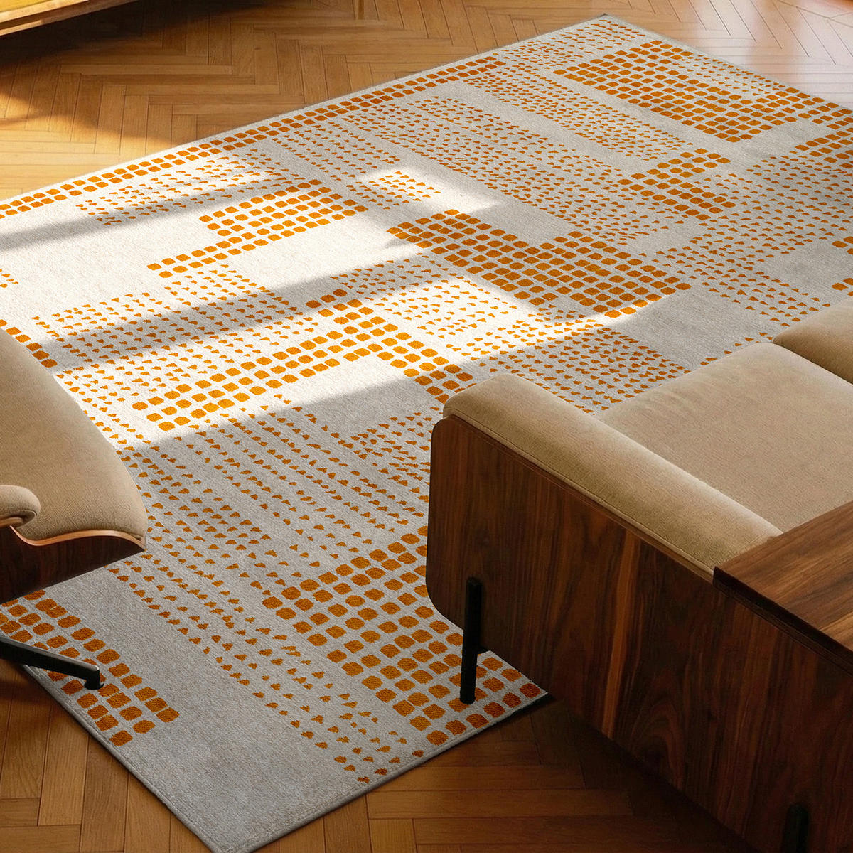 PREPROGA Zen Garden Pomelo 200/280 cm - oranžna, umetna masa/tekstil (200/280cm) - Louis De Poortere