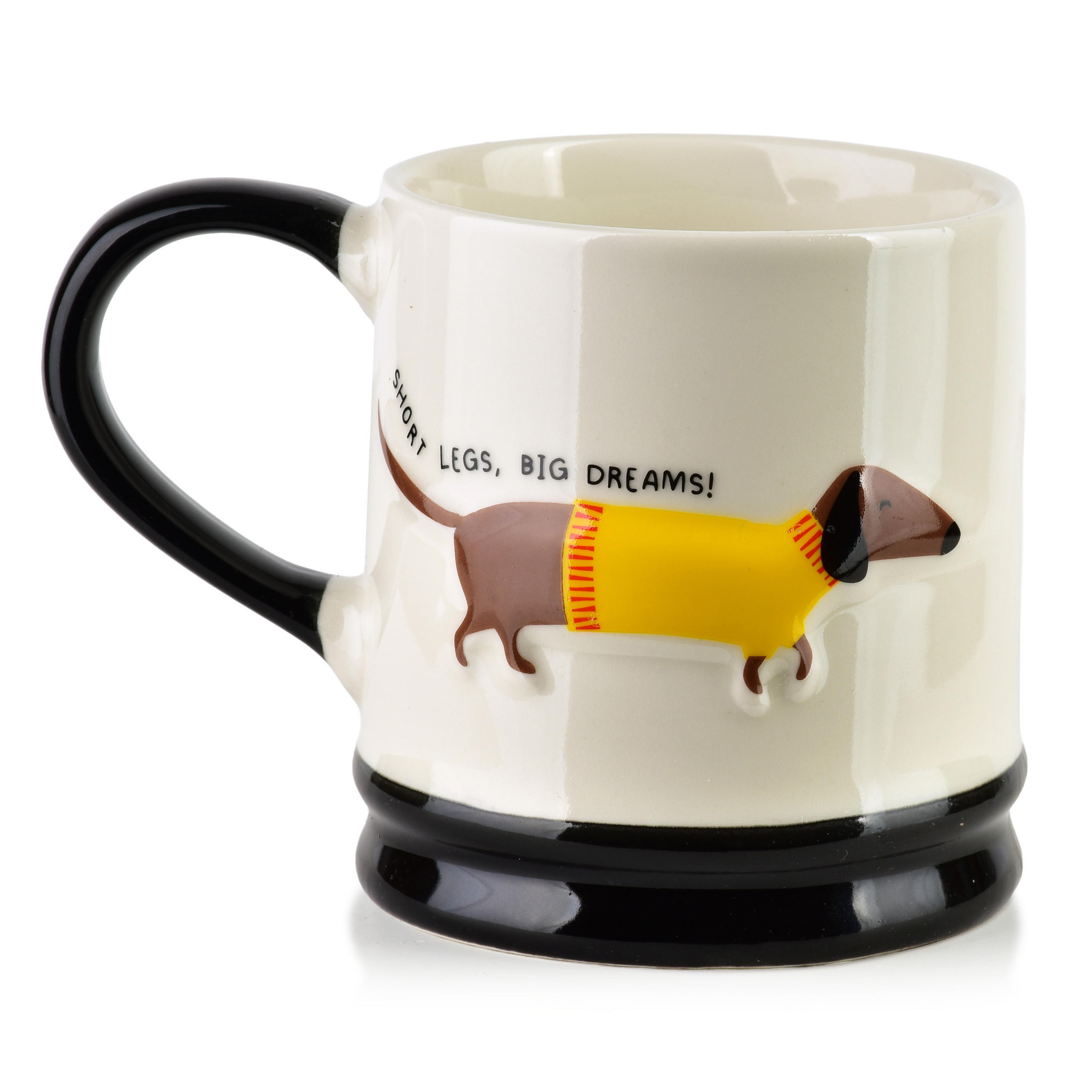 BECHER Doxie 8/12,3/9,2cm Porzellan Weiß - Schwarz, Keramik (0.32L) - Mondex