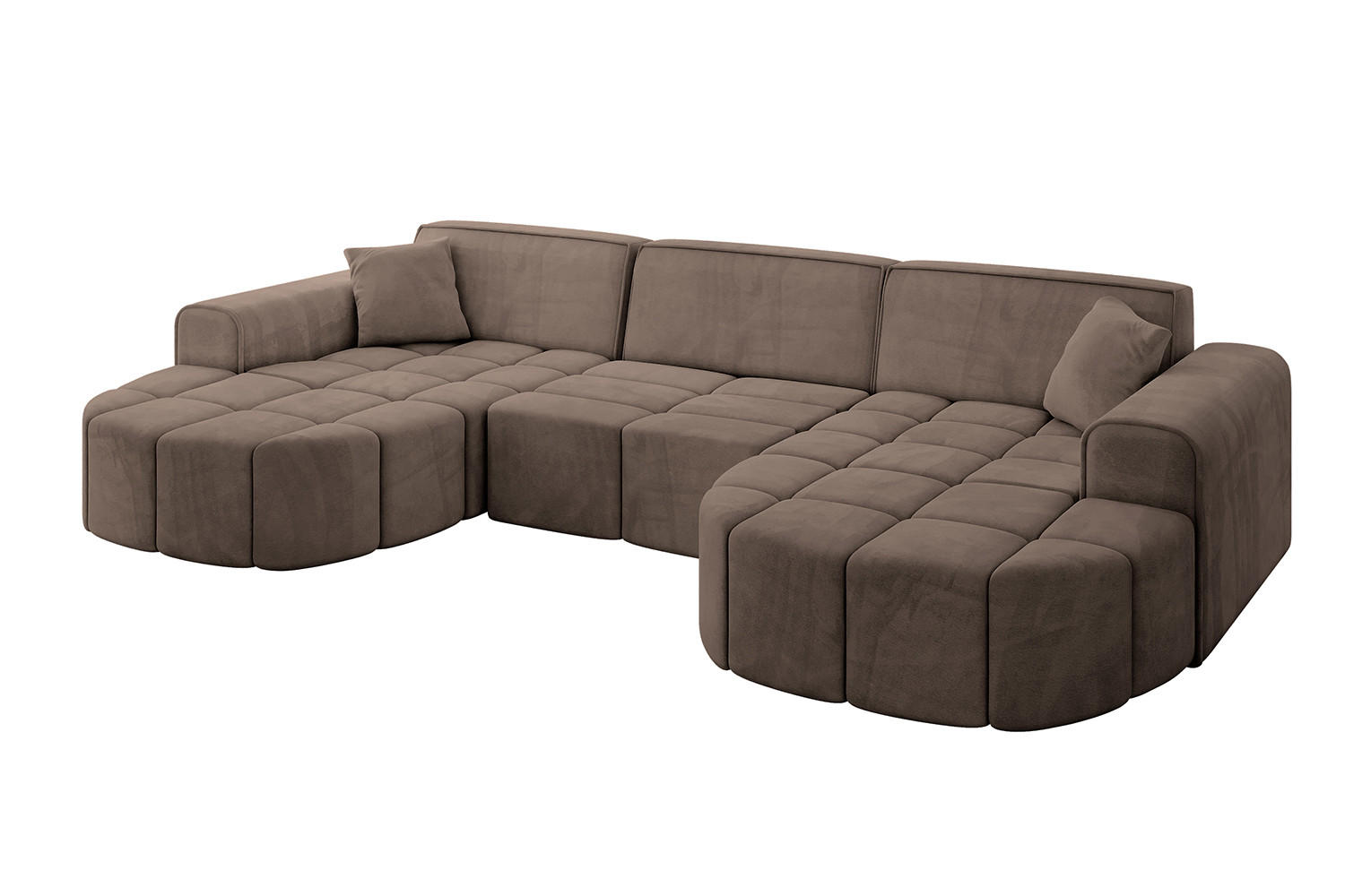 WOHNLANDSCHAFT LIVO-U1 - 315x173x79,5 cm Braun - Braun, Holzwerkstoff/Textil (315/79/173cm) - ALTDECOR