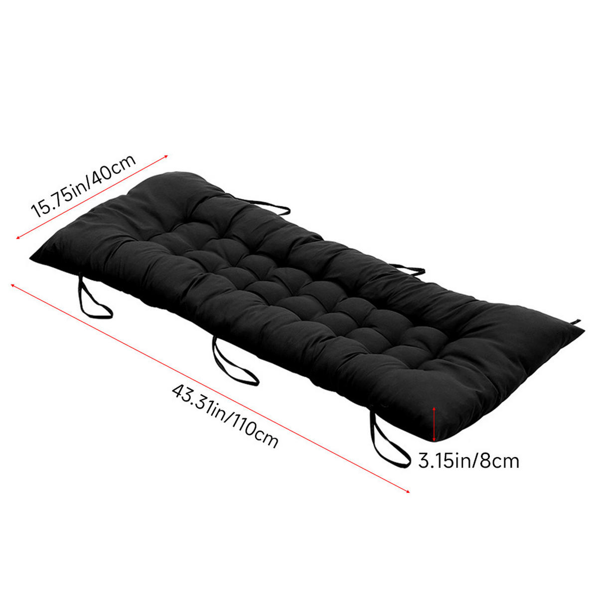 LIEGESTUHLKISSEN aus Baumwollmischung in Schwarz Dickes, weiches und bequemes für den Außenbereich - Schwarz, Textil (40/110cm) - Livingandhome