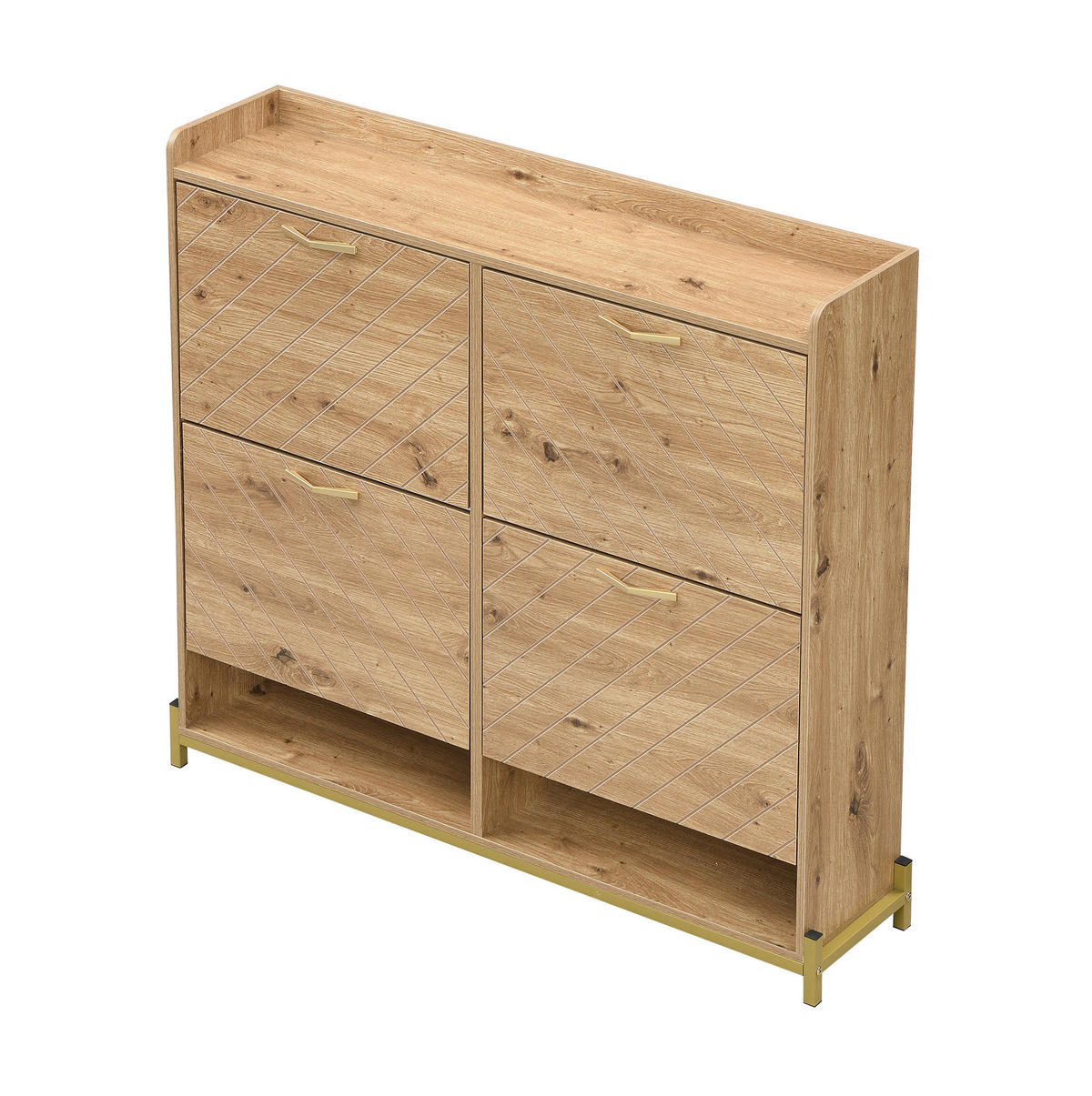 SCHUHSCHRANK 108,5/100/24 cm Holzfarbe aus MDF mit Klappfunktion - Naturfarben, Holzwerkstoff (108.5/100/24cm) - OKMYHOME