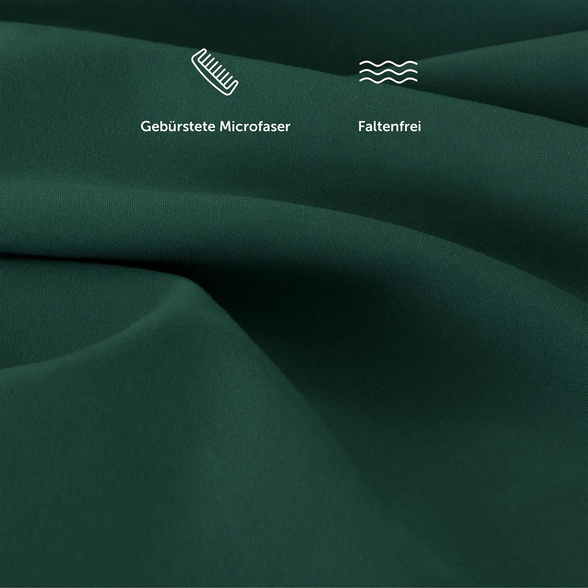 SPANNBETTLAKEN aus Mikrofaser 180/200/30 cm Dunkelgrün, 2er Set - Dunkelgrün, Textil (180/200cm) - Blumtal