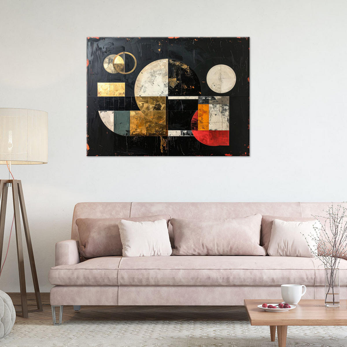 LEINWANDBILD Abstraktion 100x70cm - Schwarz, Textil (100/70cm) - Feeby