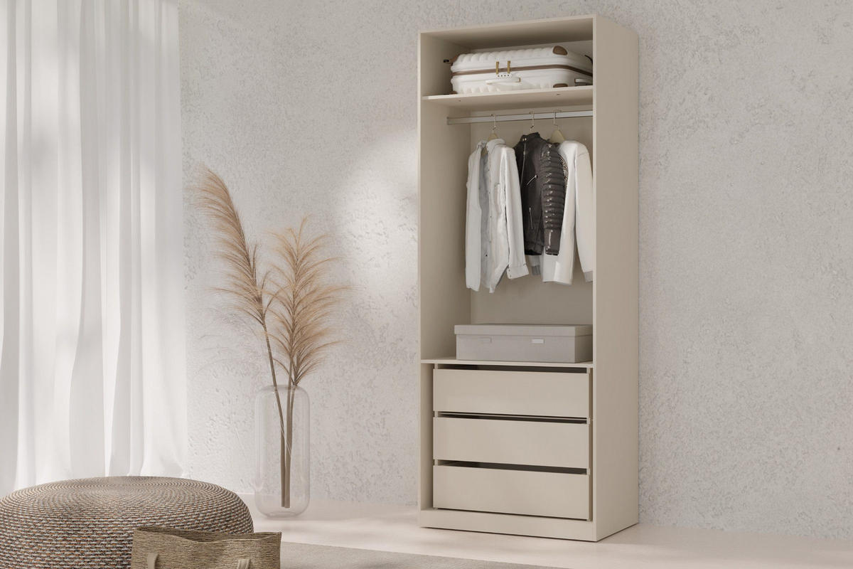 KLEIDERSCHRANK SUN 90/237/60 cm in Macadamia - Kaschmir, Holzwerkstoff (90/237/60cm) - Deine Möbel 24