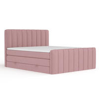 BOXSPRINGBETT Novara Rosa 140/200 cm - Schwarz/Rosa, Holz/Holzwerkstoff (140/200cm) - Maison de Reve