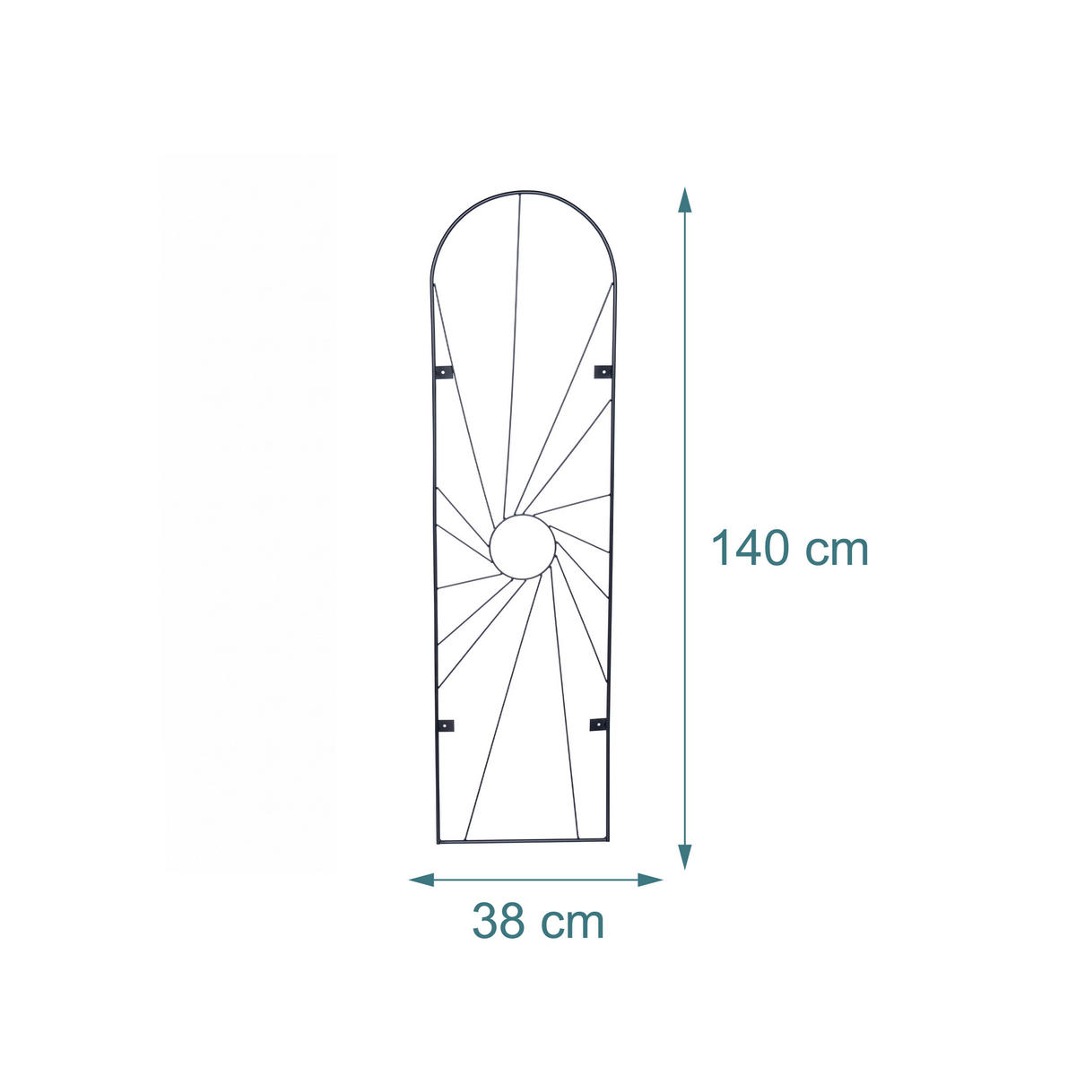 2XRANKGITTER - Schwarz, Metall (38/140/1cm) - Relaxdays