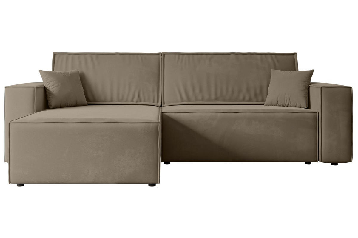 ECKSOFA mit Schlaffunktion und Bettkasten CELTIC-XL - 277x143x83 cm Braun Velours - Schwarz/Braun, Holzwerkstoff/Kunststoff (277/143cm) - ALTDECOR