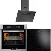 BACKOFEN-SET Multifunktions-Dampfbackofen mit Dampfreinigung 60 cm EH 6306 R + Induktionskochfeld KCT 6140 FI + Dunstabzugshaube AT 6402 ECO - Silberfarben, Metall (59.4/59.4/57.5cm) - Kaiser Küchengeräte