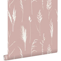 TAPETE Pampasgras 50 x 900 cm - Pink, Papier (50/900cm) - ESTAhome