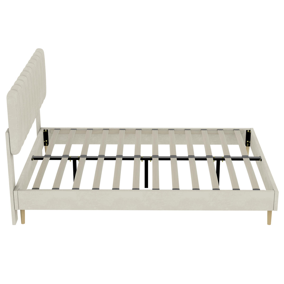 POLSTERBETT PANG-N7K4W2 140/200 cm Beige - Beige, Metall - PANGIVO