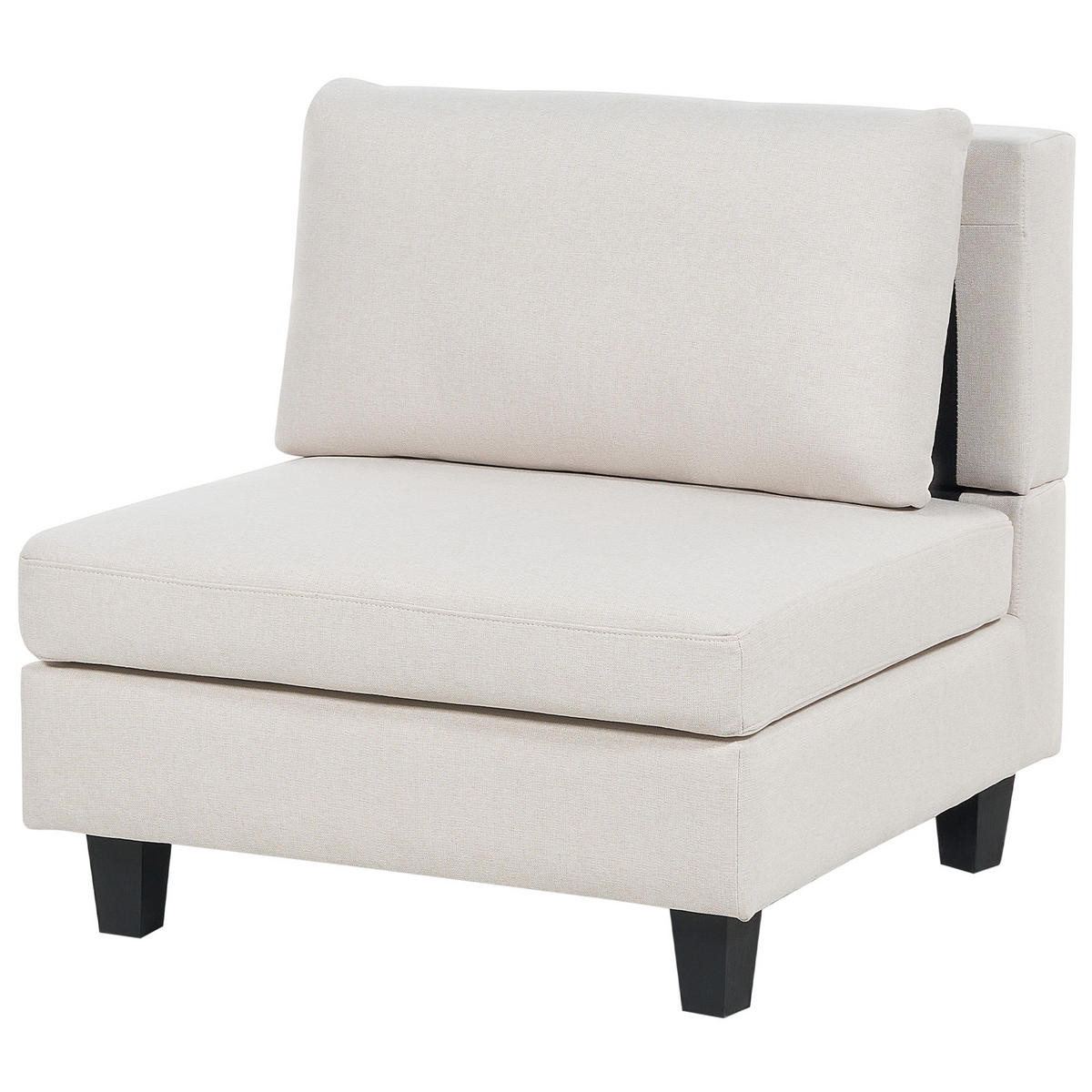 3-SITZER-SOFA Leinenoptik hellbeige Unstad - Beige/Schwarz, Textil (228/72/76cm) - Beliani
