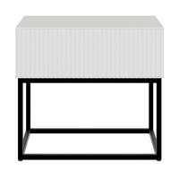 NACHTSCHRANK Veldio Weiß mit schwarzen Beinen 50 cm - Schwarz/Weiß, Holzwerkstoff/Metall (50/44/35.6cm) - Selsey