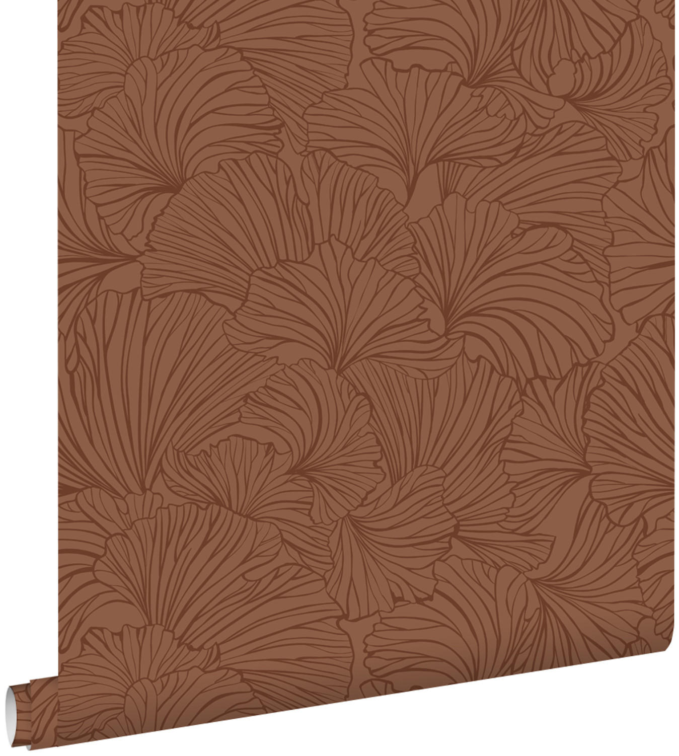 TAPETE Ginkgoblätter 53 cm x 10.05 m - Terracotta, Papier (53/1000cm) - ESTAhome