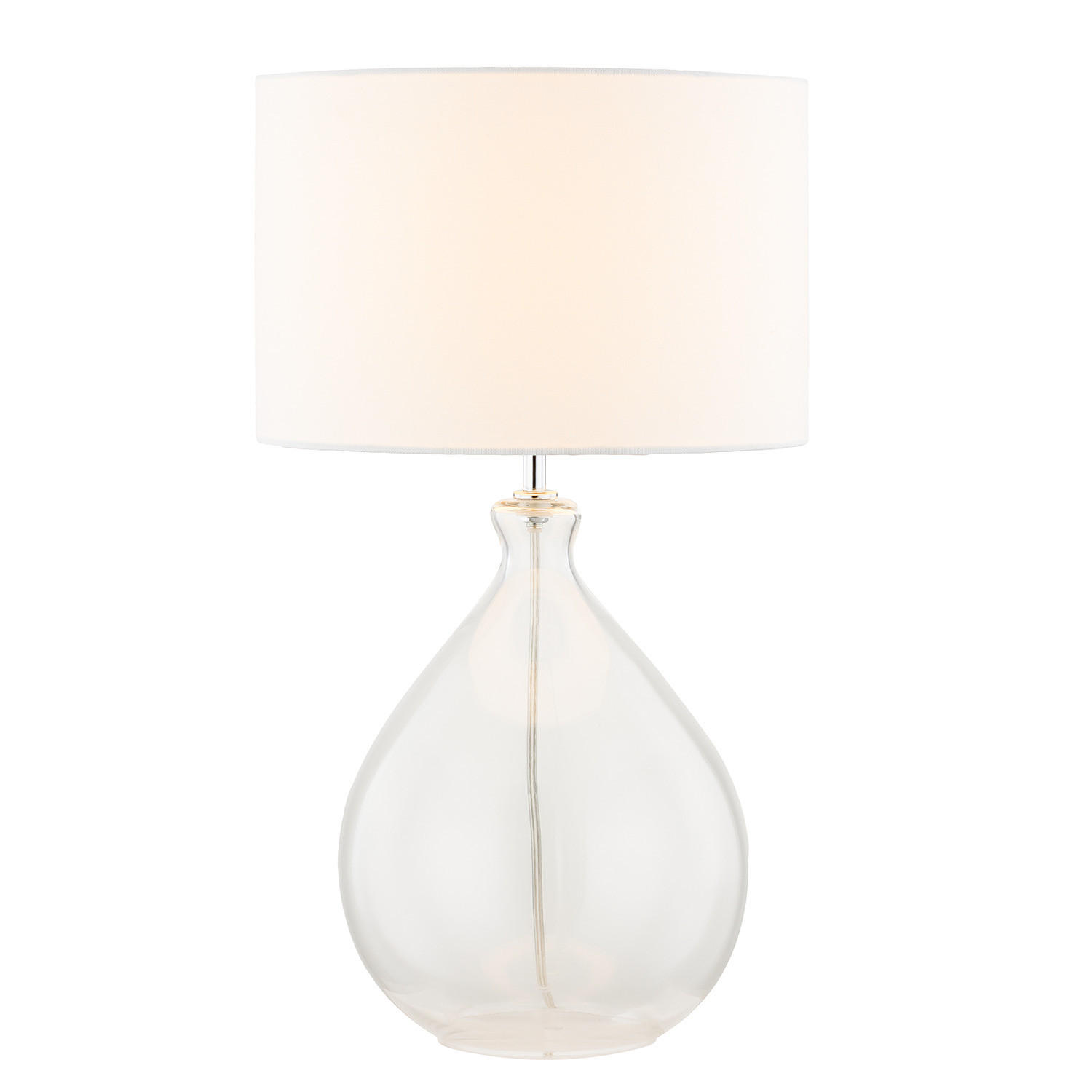 TISCHLEUCHTE - 1-flammig - Weiß, Textil (30/30/53cm) - home24