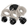 PENDELLEUCHTE Hang 3 Flammig Retro - Beige/Schwarz, Naturmaterialien (250/1/250cm) - HOOPZI