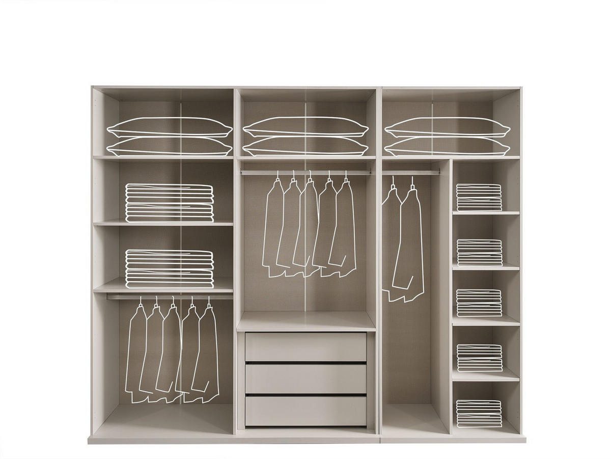 BETTANLAGE VEGA Schlafzimmer-Set, 5-teilig, Beige, Bett mit Kopfteil, 2 Nachttische, Kleiderschrank und Kommode - Beige, Holzwerkstoff (160/200cm)