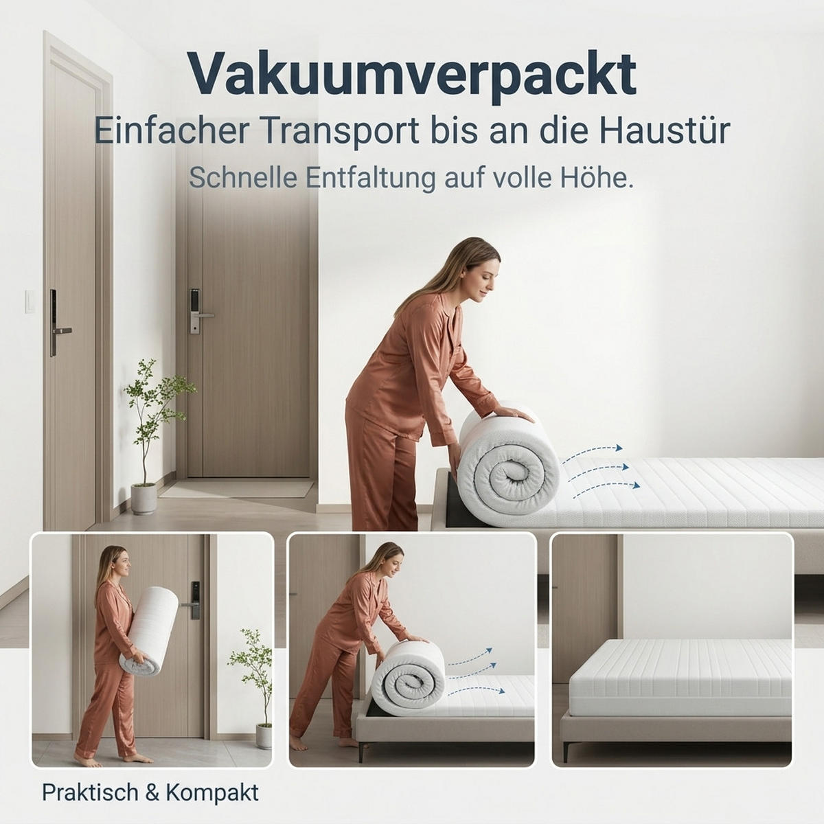 KALTSCHAUMMATRATZE 120/200 cm Weiß Höhe 20cm - Weiß, Textil (120/200cm) - Oxeza