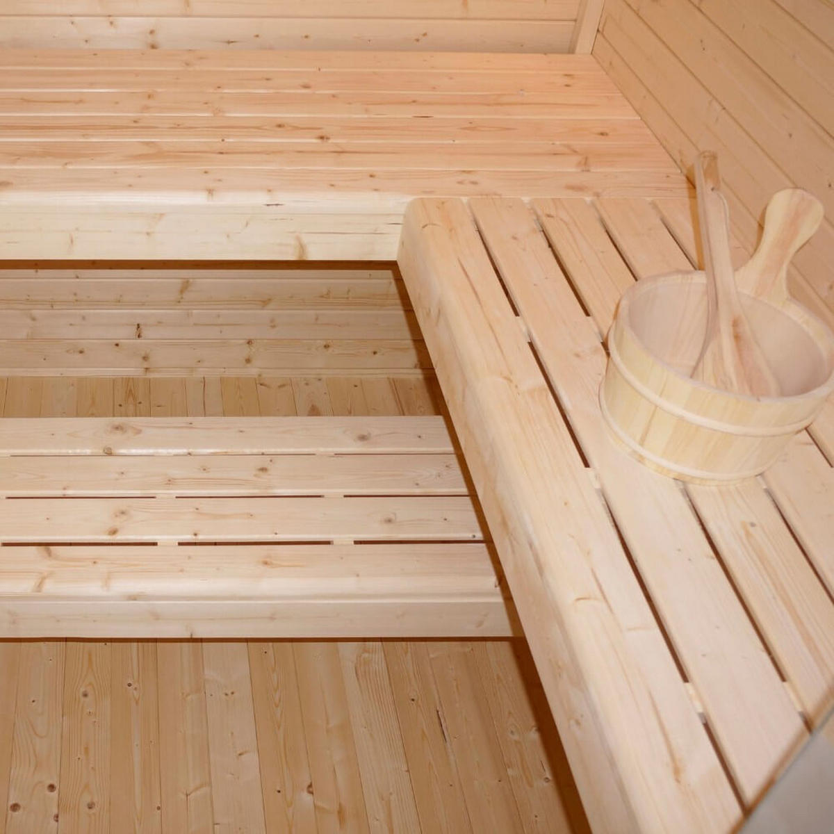SAUNAHAUS TALO XL - XL - Braun, Holz (400/220/217cm) - Home Deluxe