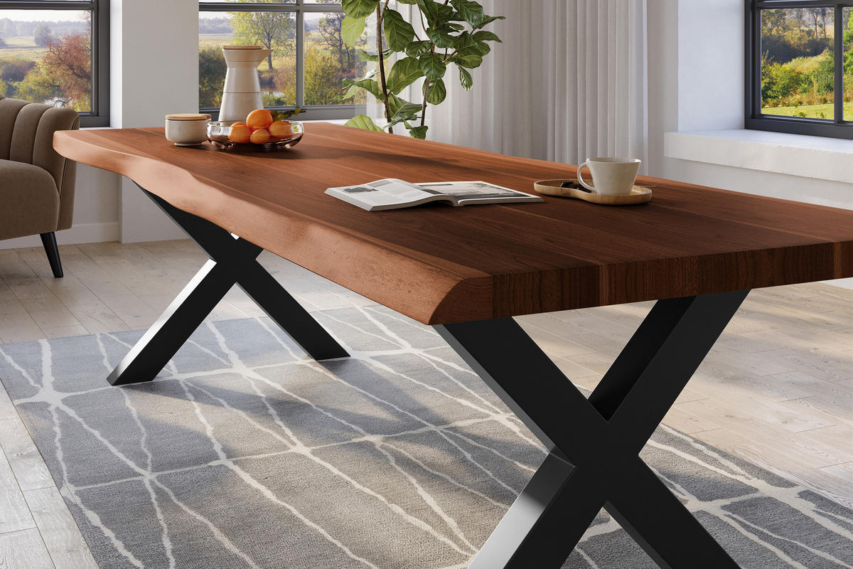 ESSTISCH TITAN - Schwarz/Braun, Holz (110/280/79cm) - SAM