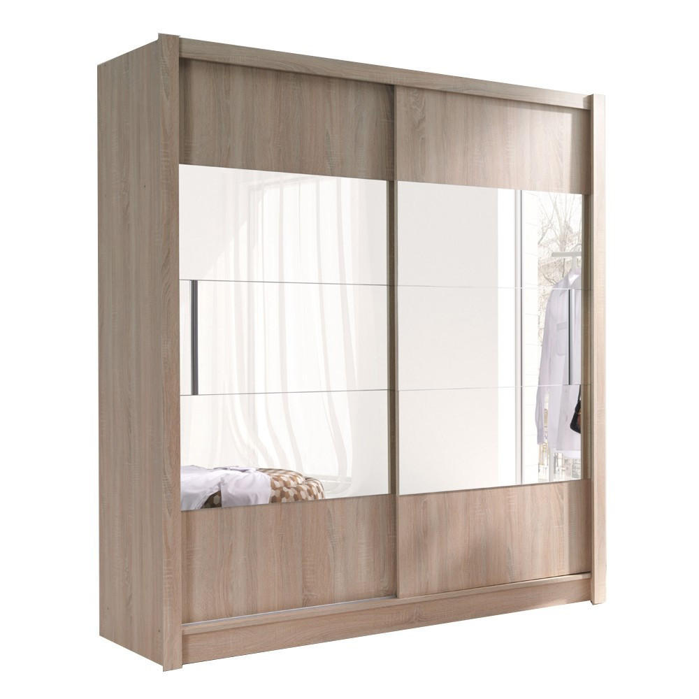 Masseno Schwebetürenschrank Sonoma Eiche 184.4x200x61.5 cm