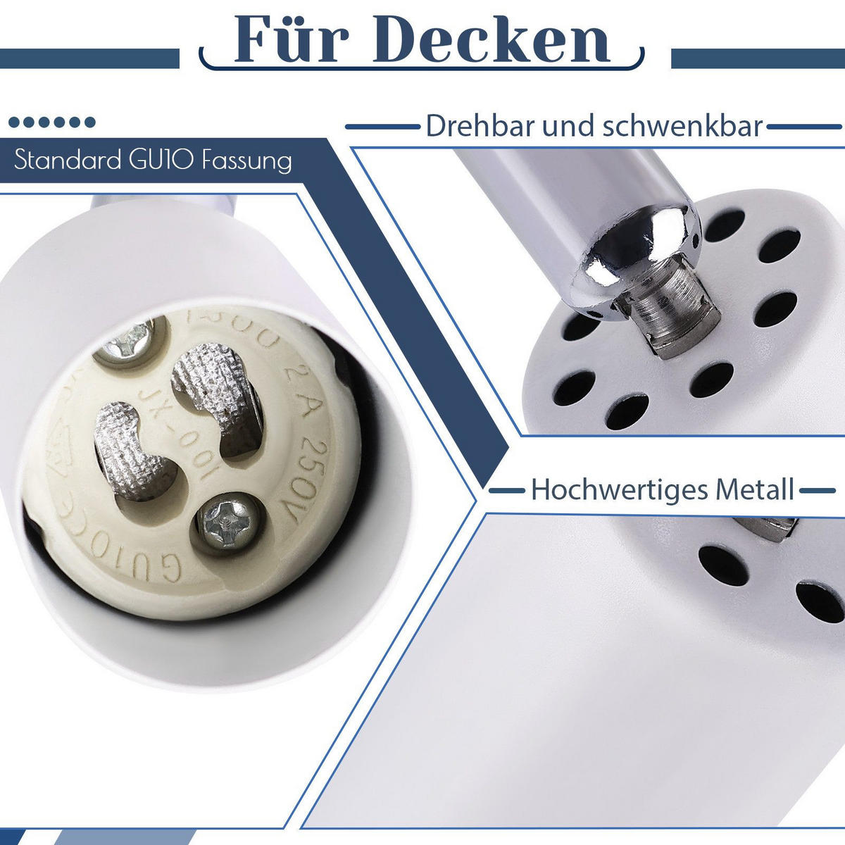 STRAHLER Bamberg 3-flammig 15/15/10.4 cm - Weiß, Metall (15/15/10.4cm) - Nettlife