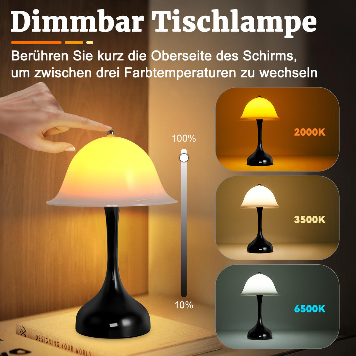 LED-TISCHLEUCHTE BRÜHL Ⅲ 25/9/16 cm - Schwarz, Metall (25/9/16cm) - Nettlife