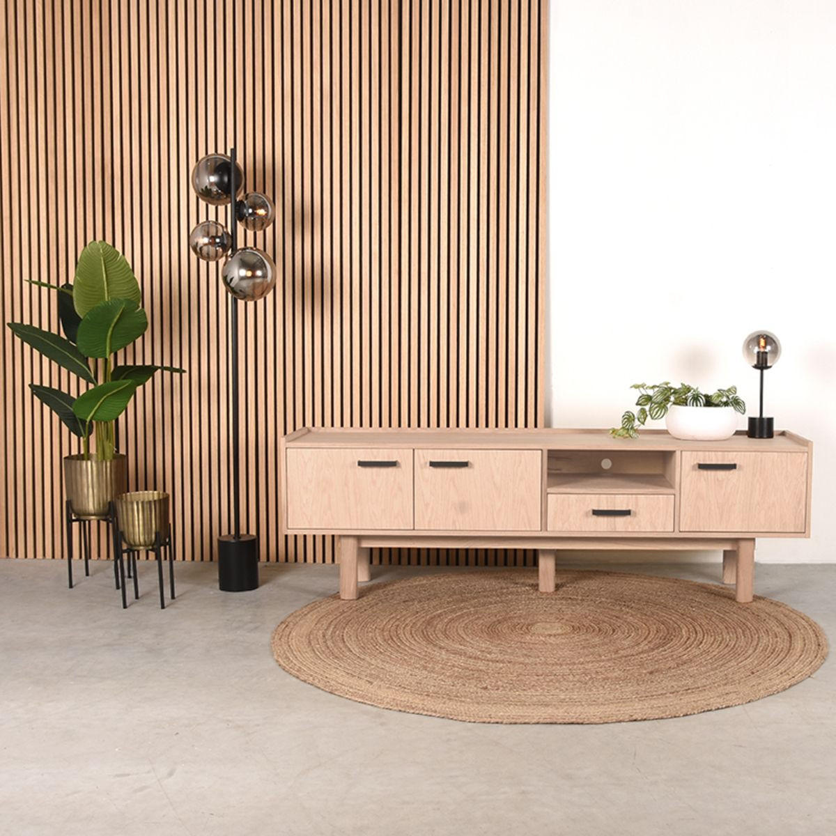 TV-MÖBEL Cali Beige 45/190/60 cm - Beige, Holz (190/60/45cm) - LABEL51