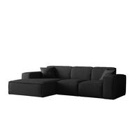 ECKSOFA Ottom Celes Premium Ascot Bukla - Schwarz, Holzwerkstoff/Textil (266/165cm) - Fun Möbel