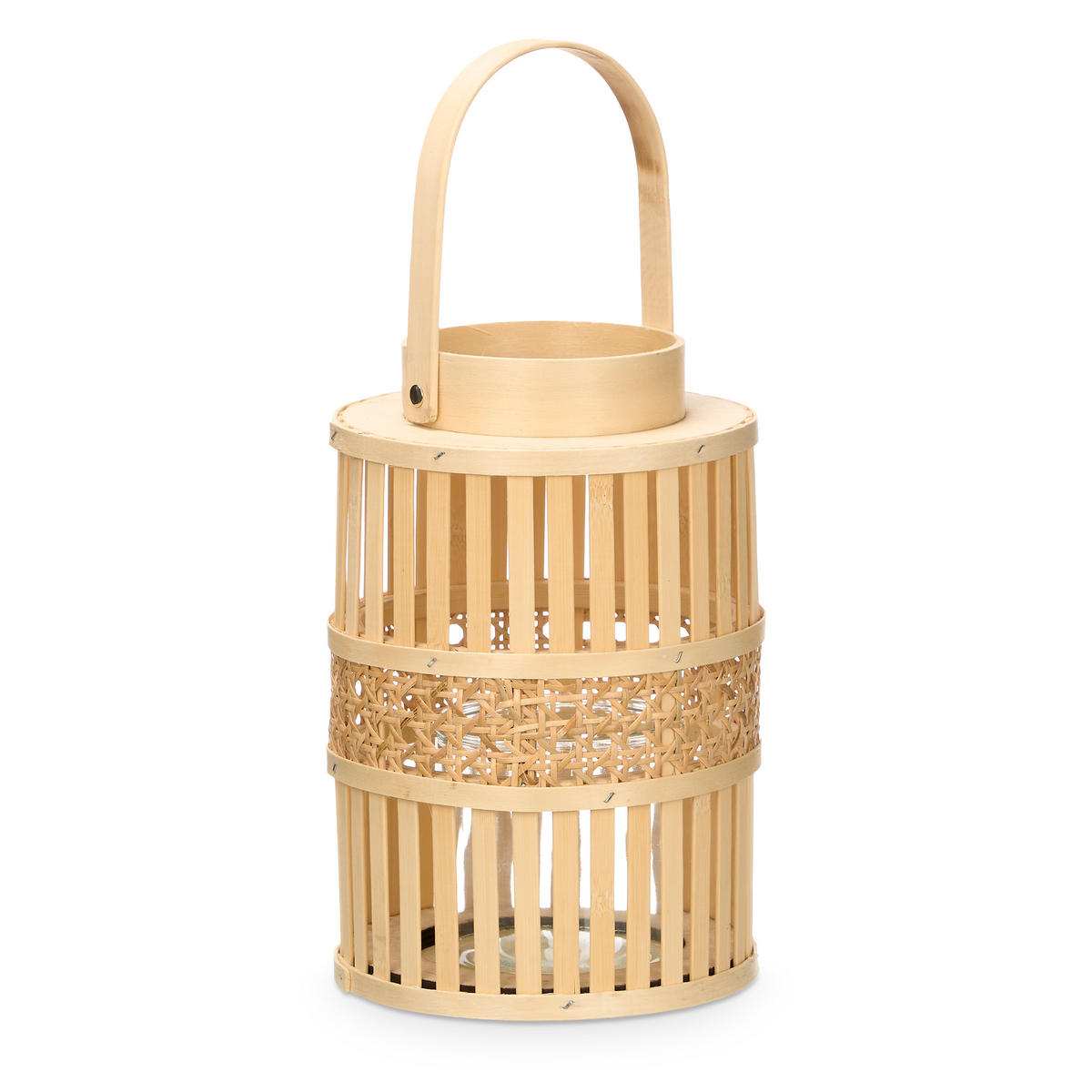 LATERNE Bambus Elysian Ø 16,5 x 39 cm - Beige, Naturmaterialien (16.5/39/16.5cm) - Giftdecor