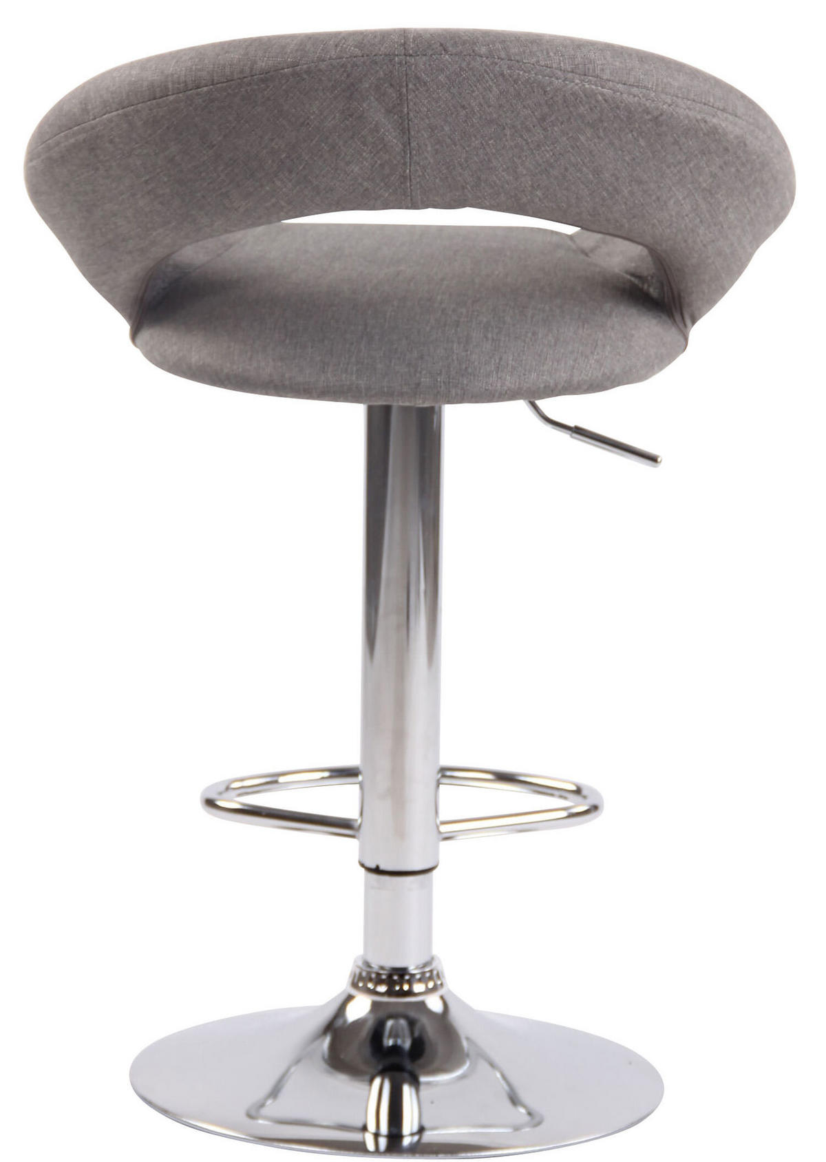 BARHOCKER Olin, Gestell Metall in Chromoptik, Stoff Grau - Chromfarben/Grau, Textil/Metall (53/100/47cm) - TPFLiving