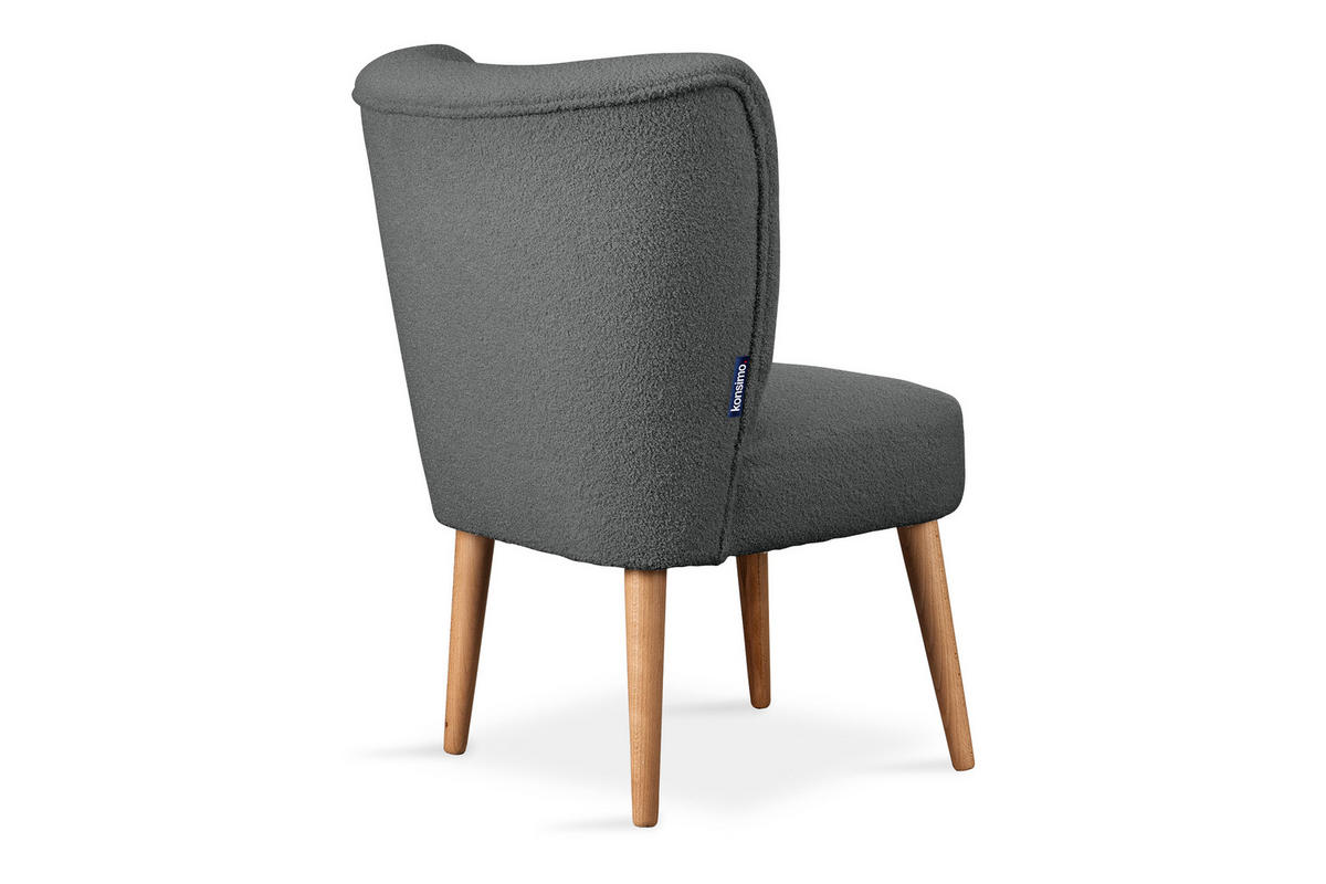 COCKTAILSESSEL APPA auf hohen Beinen aus Buchenholz gebeizter Eiche, Dunkelgrau/Eiche Dekor - Eichefarben/Dunkelgrau, Holz/Textil (63/89/65cm) - KONSIMO®