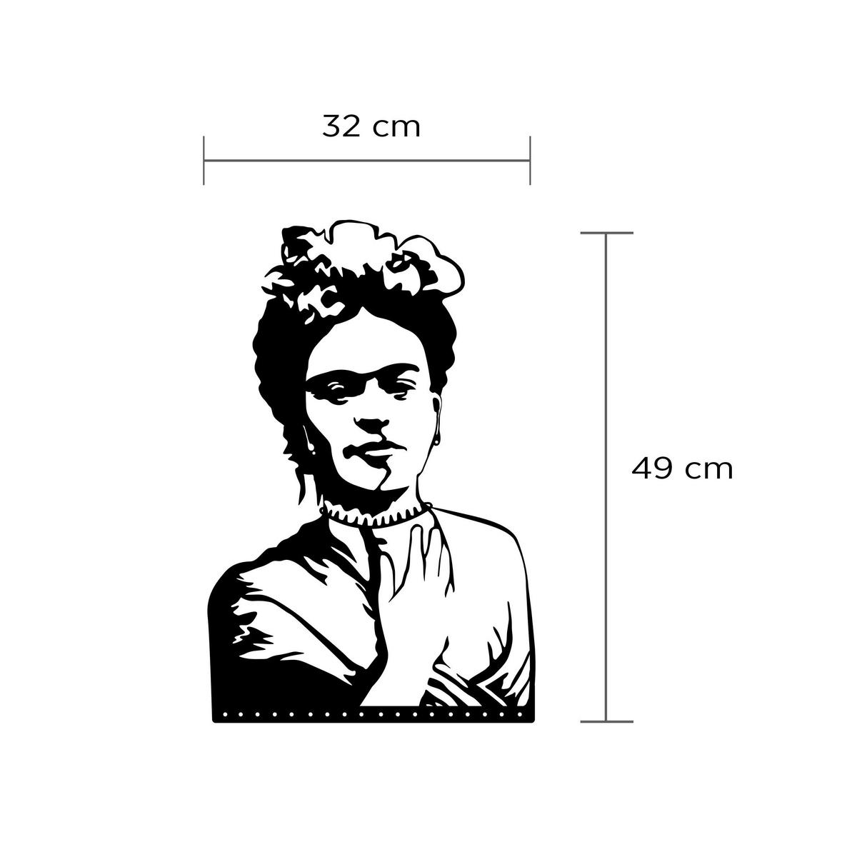 WANDDEKORATION Metall Nr. 15 Frida Schwarz 32/0,3/49 cm - Schwarz, Metall (32/49/0.3cm) - Decortie