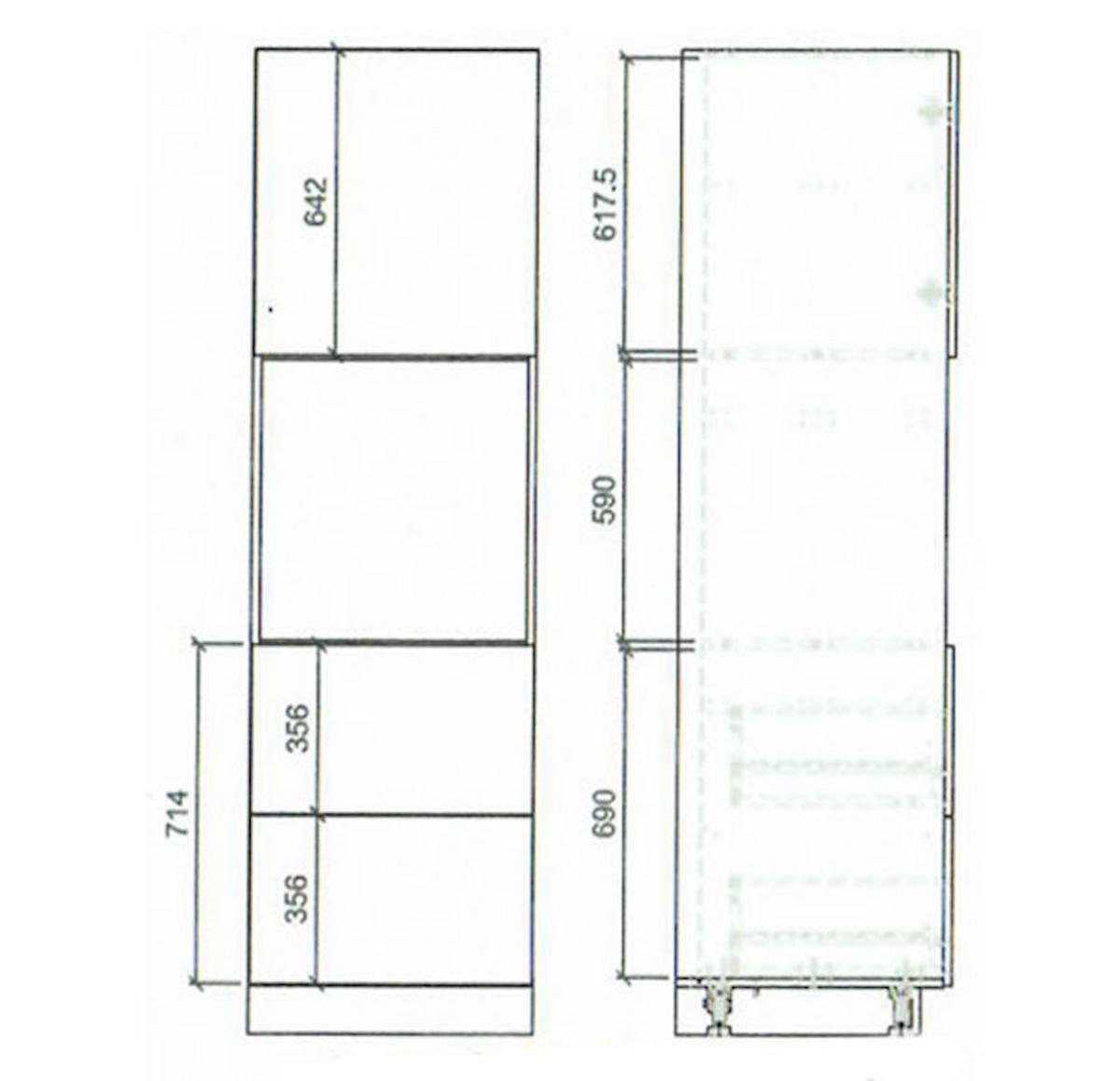 KÜCHENLEERBLOCK Amaro grau / Umbragrau matt 13-teilig - Grau, Holzwerkstoff (280/207/280cm) - Feldmann-Wohnen