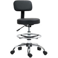 DREHSTUHL 52/52/78-92 cm schwarz aus Kunstleder höhenverstellbar - Schwarz, Leder (52/92/52cm) - OKWISH
