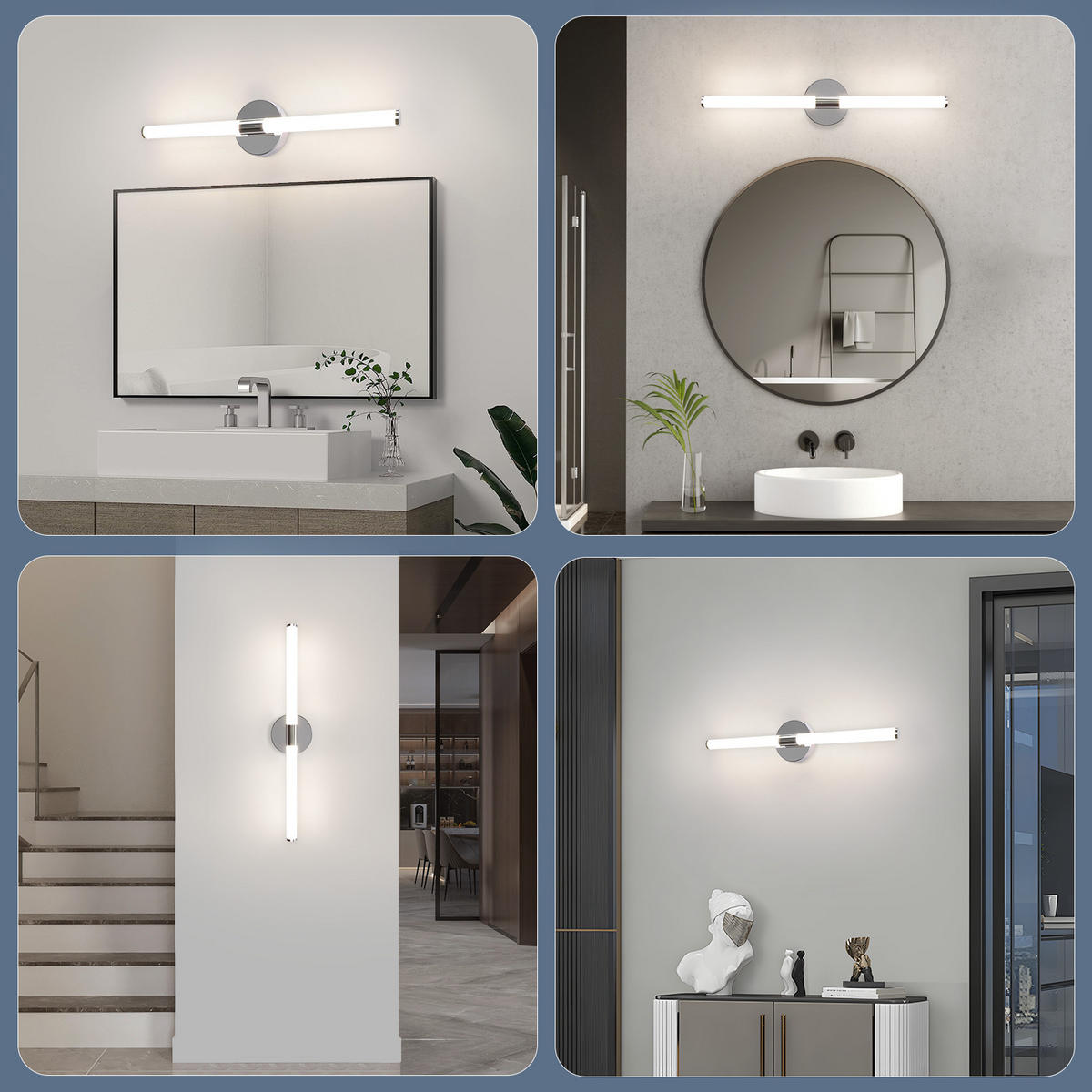 SPIEGELLEUCHTE Vryxelk 12/6.6/60 cm - Chromfarben, Kunststoff (60/12/6.6cm) - ZMH
