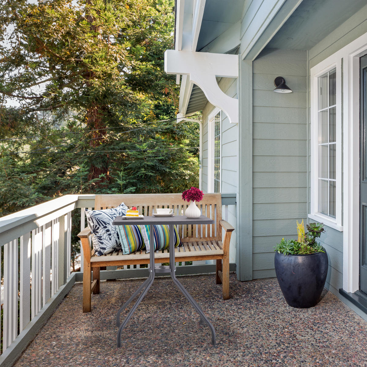 GARTENTISCH - Grau, Kunststoff/Metall (61/61/75cm) - Relaxdays