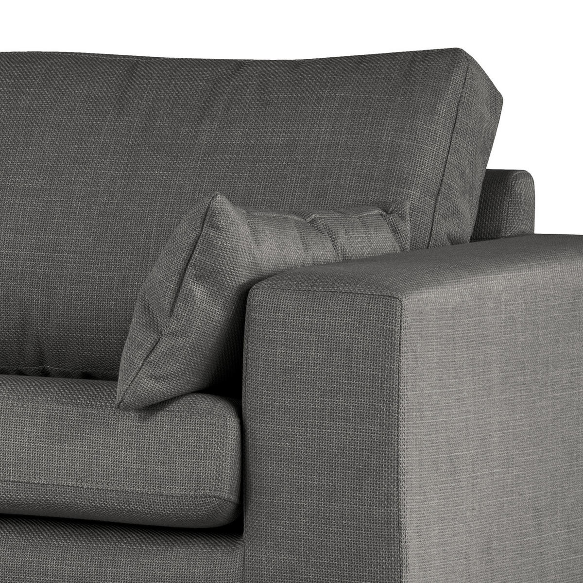 2-SITZER SOFA - Dunkelgrau/Buchefarben, Buchenholz/Textil (197/81/88cm) - home24